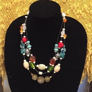MULTI STRAND Colorful Beaded Necklace